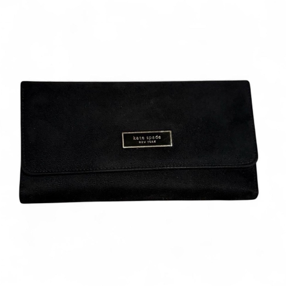 Kate Spade Black Wallet with Gold Plaque